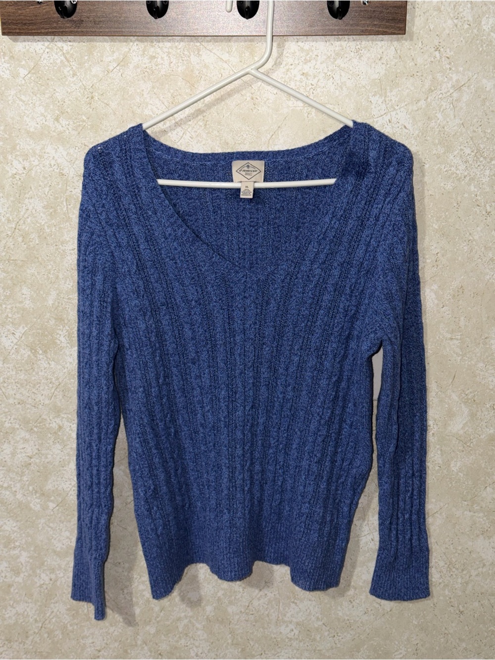 St. John's Bay Blue V-Neck Ribbed Sweater